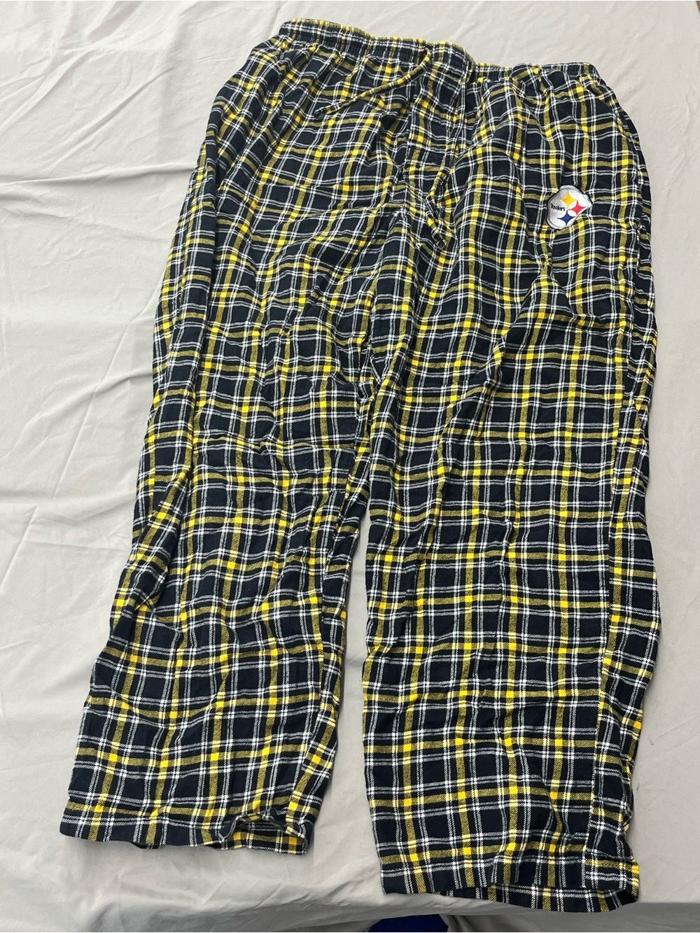 NFL Pittsburgh Steelers Black & Yellow Plaid Men's Pajamas Pants Size XL